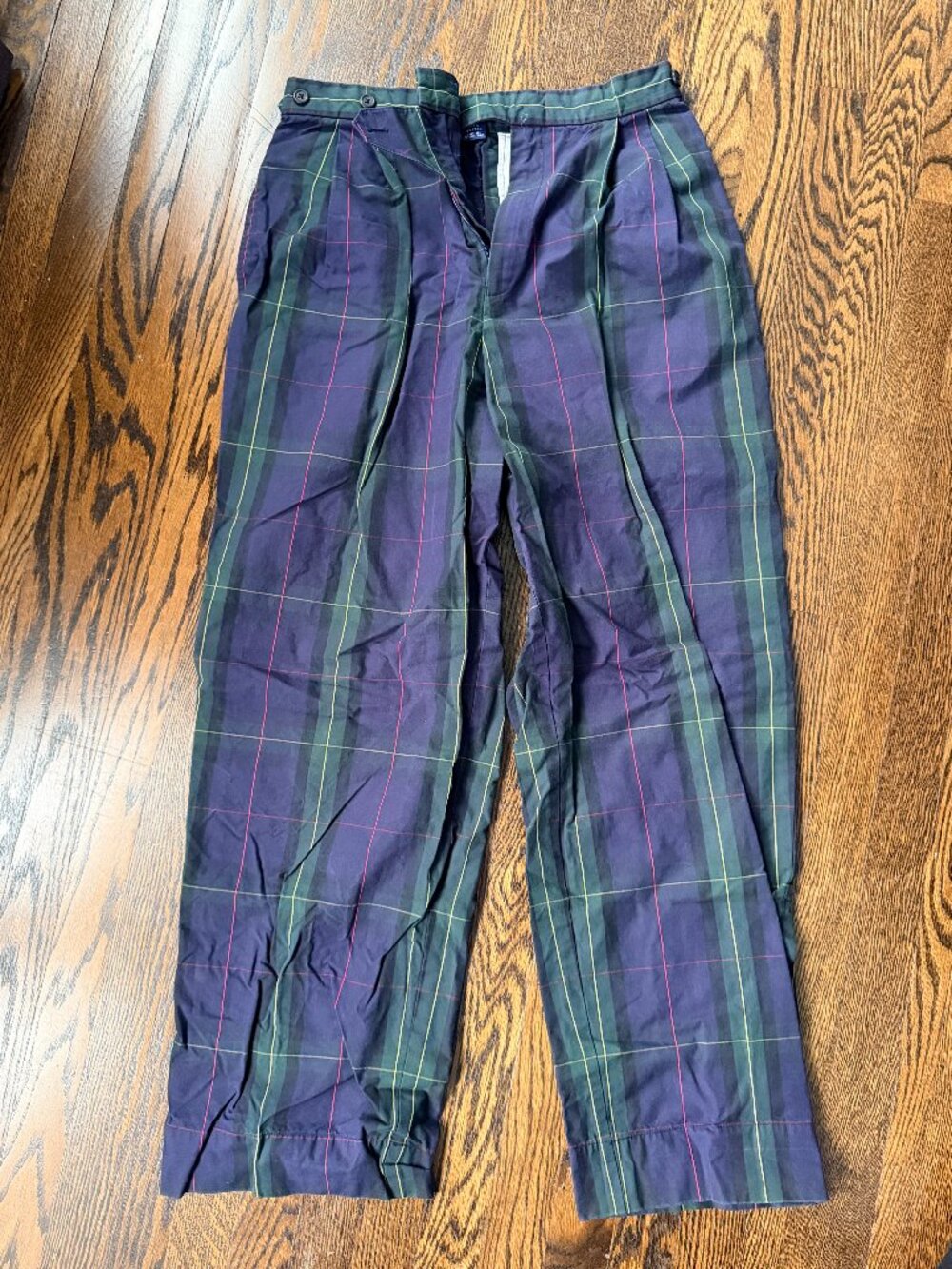 Vintage Ralph Lauren wide leg high waist pants 90s plaid